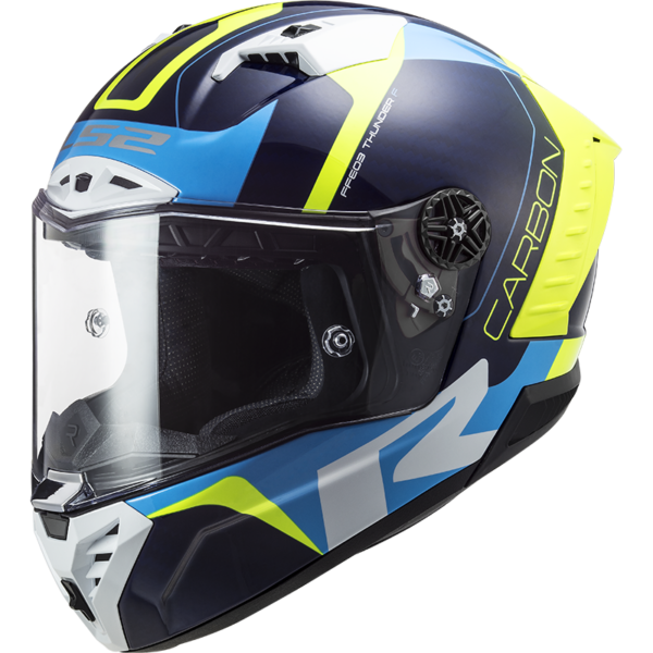 LS2 FF805 Thunder C Racing1 Gloss Blue Hi-Viz Yellow